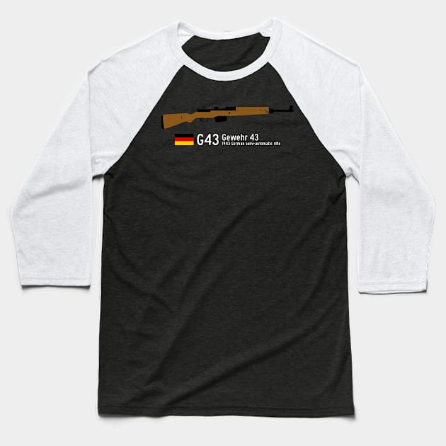 G43 German Gewehr 43 historical 1943 German semi-automatic rifle white Baseball T-Shirt by FOGSJ